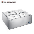 K463 4 Pfannen Elektro Bain Marie Buffet Edelstahl Lebensmittelwärmer für Gastronomie